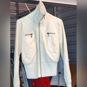 White faux leather jacket